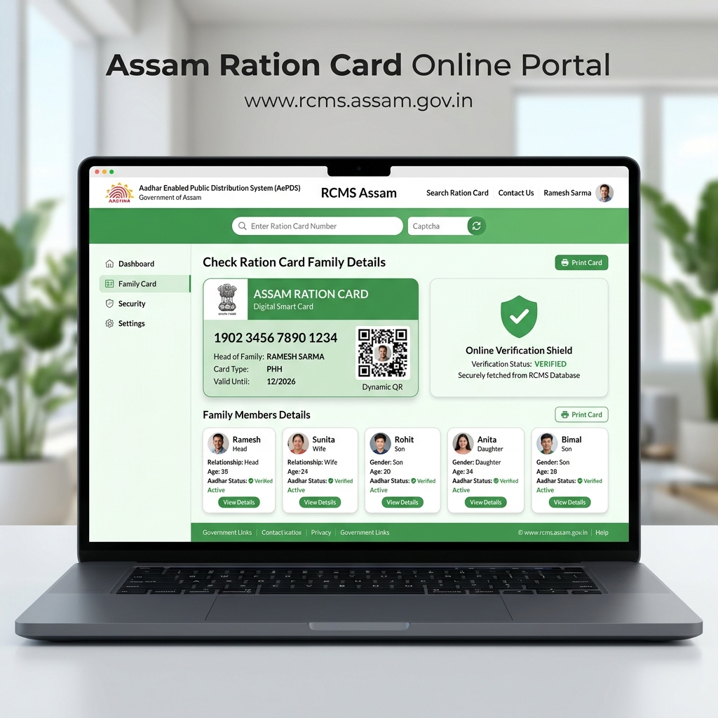 How to Check Ration Card Family Members Details in Assam (RCMS 2026)